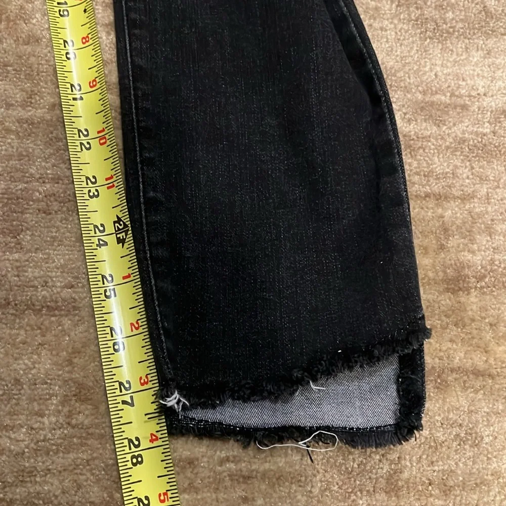 Democracy Ab Solution Raw Hem Ankle Jeans Black Stretch Size 10 Skinny